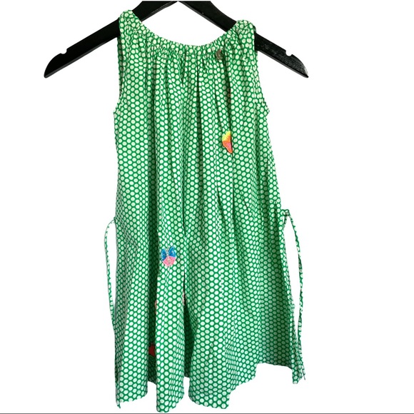 Mim-Pi Butterfly Green Dress Sz 122 (7Y)  EUC - Picture 4 of 8